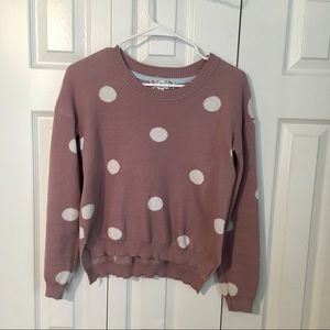 Polka Dot Cropped Sweater